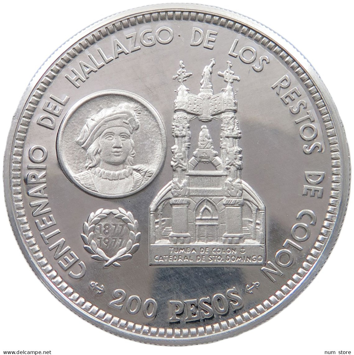 DOMINICAN REPUBLIC 200 PESOS 1977 DOMINICAN REPUBLIC 200 PESOS 1977 ALUMINIUM PATTERN #t084 0095 - Dominikanische Rep.