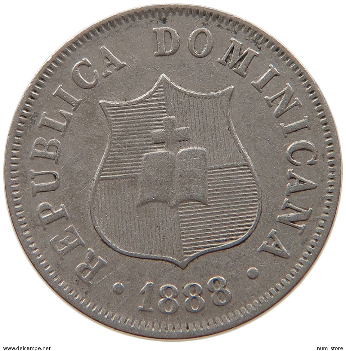 DOMINICAN REPUBLIC 2 1/2 CENTAVOS 1888  #t162 0421 - Dominicaanse Republiek