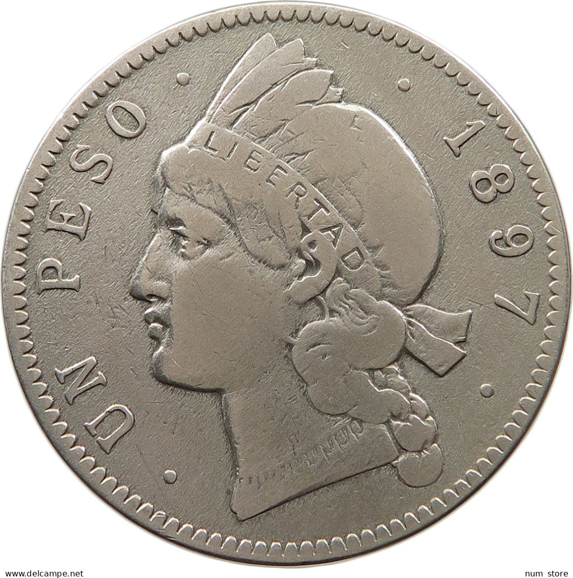DOMINICAN REPUBLIC PESO 1897  #t089 0329 - Dominicana