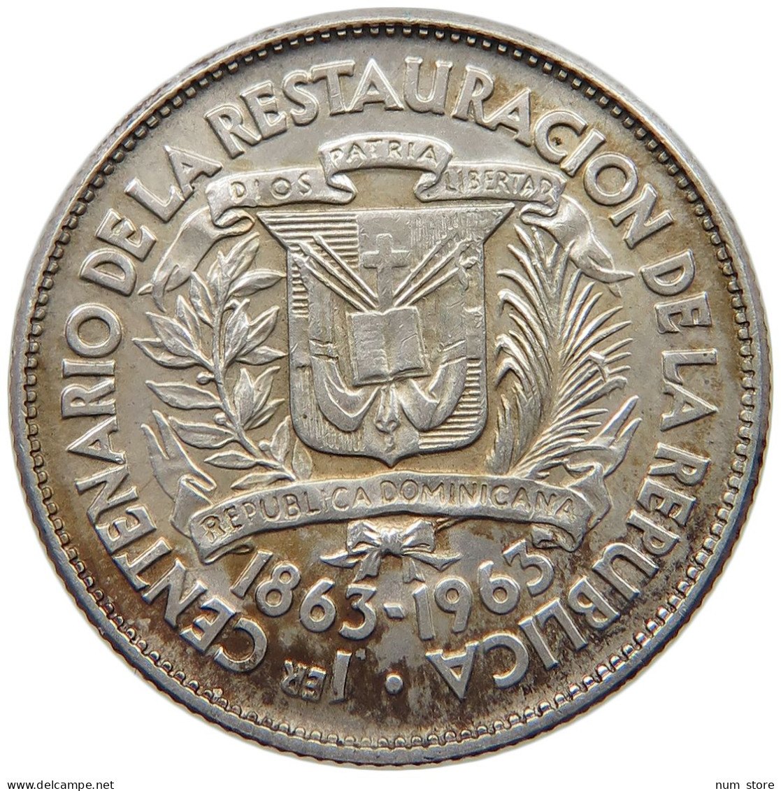 DOMINICAN REPUBLIC 25 CENTAVOS 1963  #c009 0397 - Dominicaanse Republiek