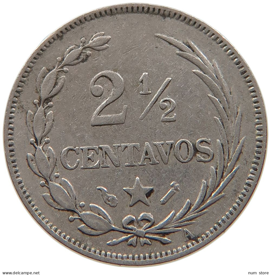 DOMINICAN REPUBLIC 2 1/2 CENTAVOS 1888  #t162 0411 - Dominicaine