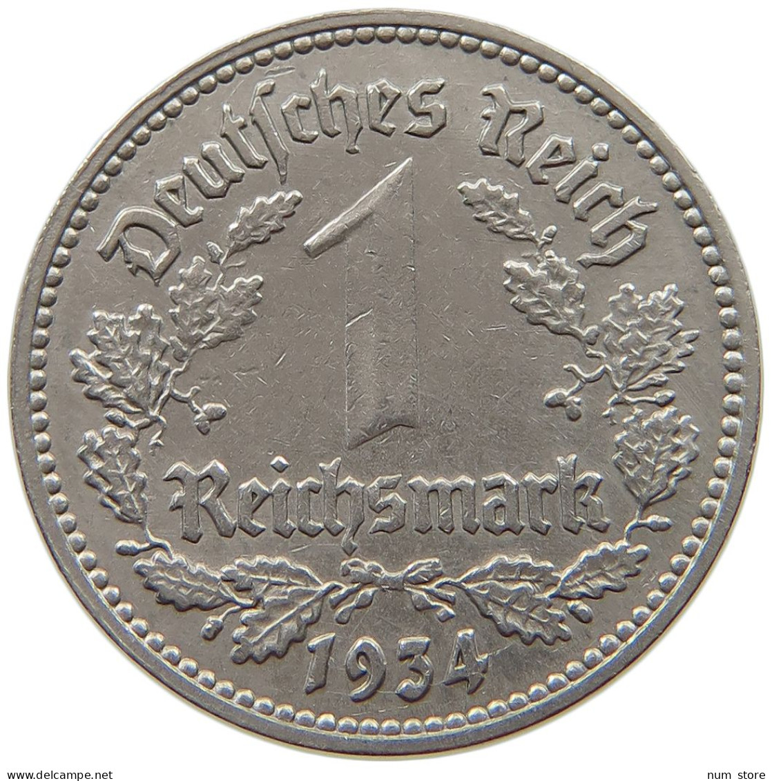 DRITTES REICH MARK 1934 J J.354 #a015 0827 - 1 Reichsmark