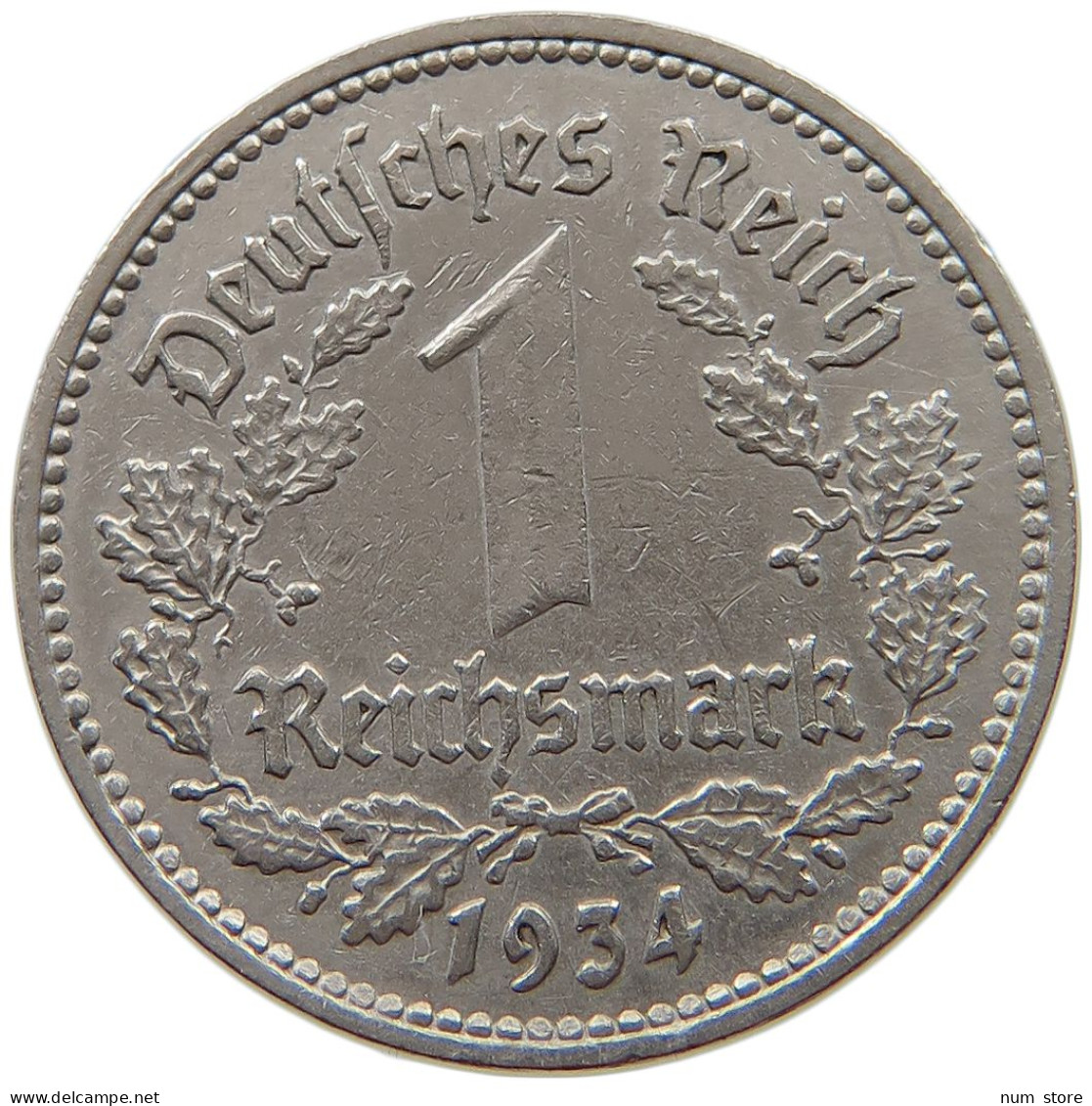 DRITTES REICH MARK 1934 J J.354 #a015 0609 - 1 Reichsmark