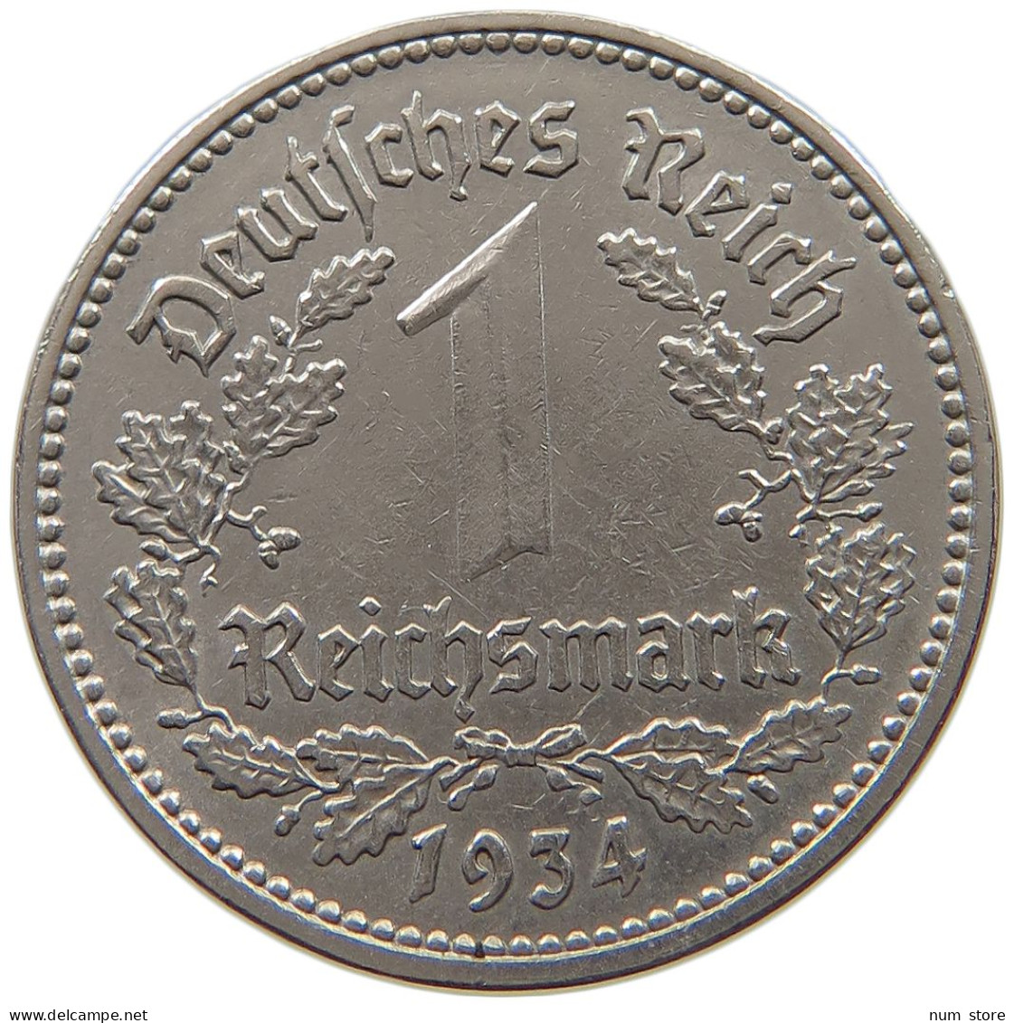 DRITTES REICH MARK 1934 E J.354 #a046 0145 - 1 Reichsmark