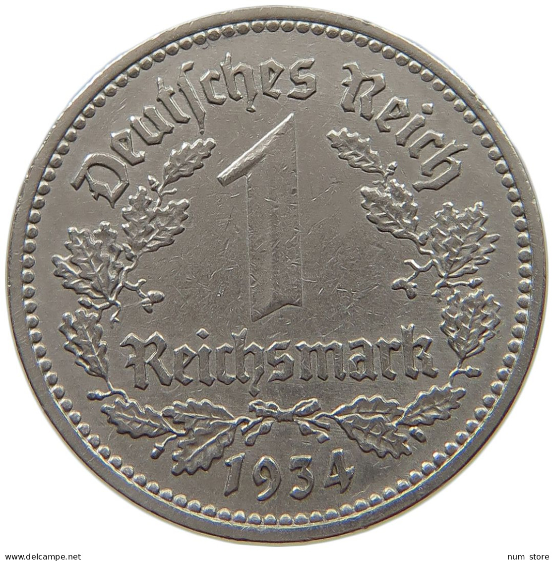 DRITTES REICH MARK 1934 E J.354 #a043 0389 - 1 Reichsmark