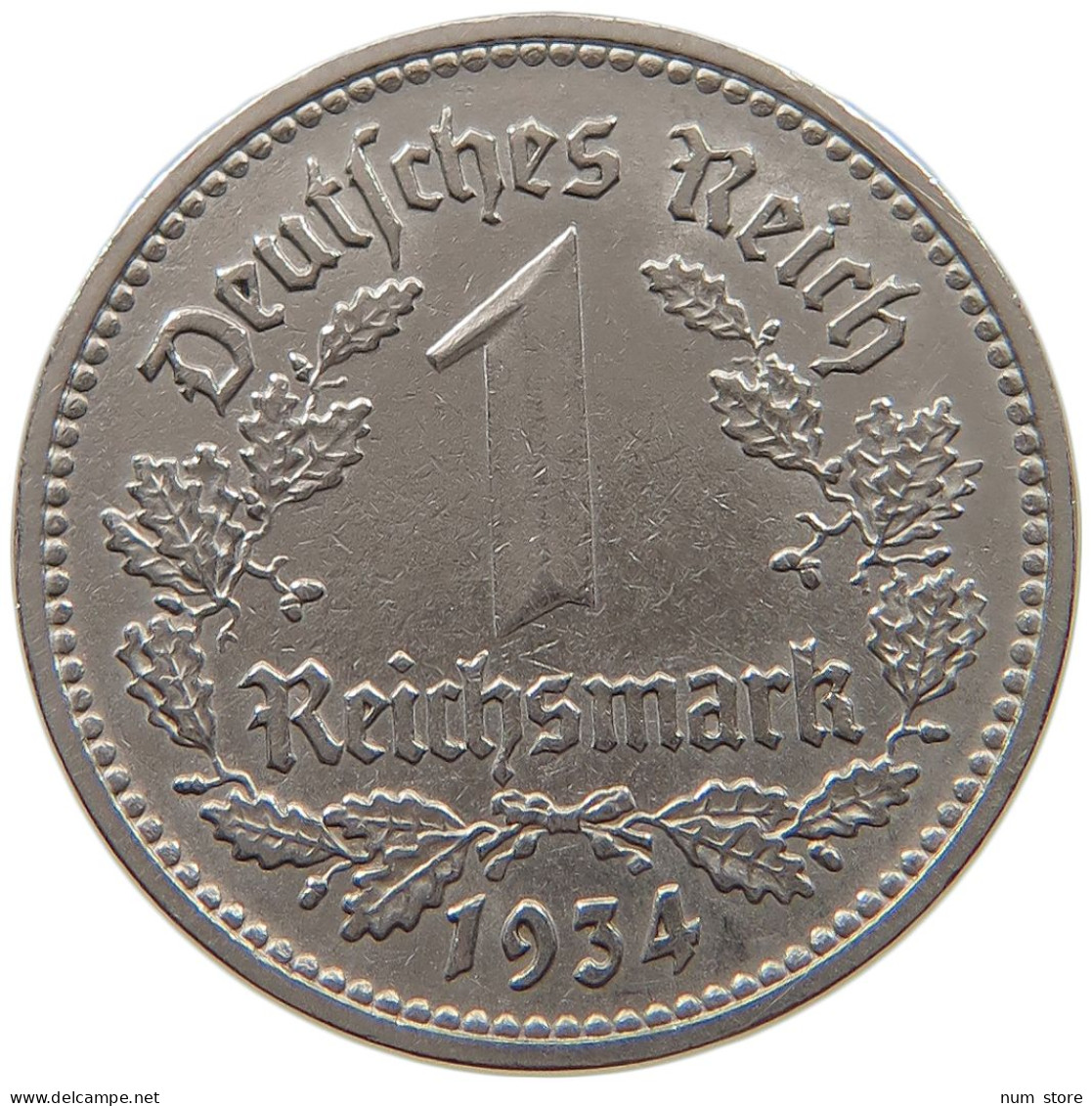 DRITTES REICH MARK 1934 D J.354 #a046 0189 - 1 Reichsmark