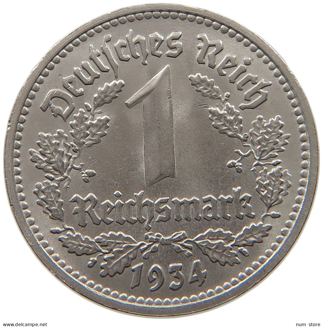 DRITTES REICH MARK 1934 D J.354 #a046 0137 - 1 Reichsmark