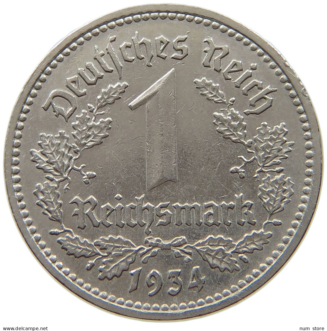 DRITTES REICH MARK 1934 D J.354 #a043 0439 - 1 Reichsmark