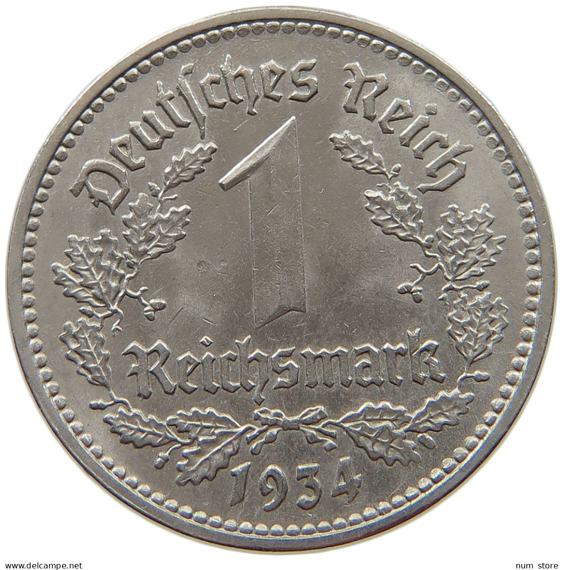 DRITTES REICH MARK 1934 D J.354 #a043 0425 - 1 Reichsmark