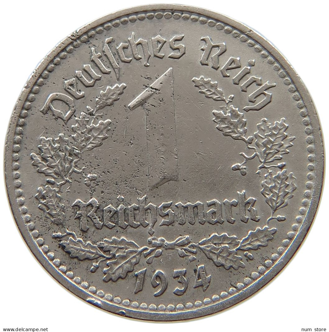 DRITTES REICH MARK 1934 D J.354 #a015 0835 - 1 Reichsmark