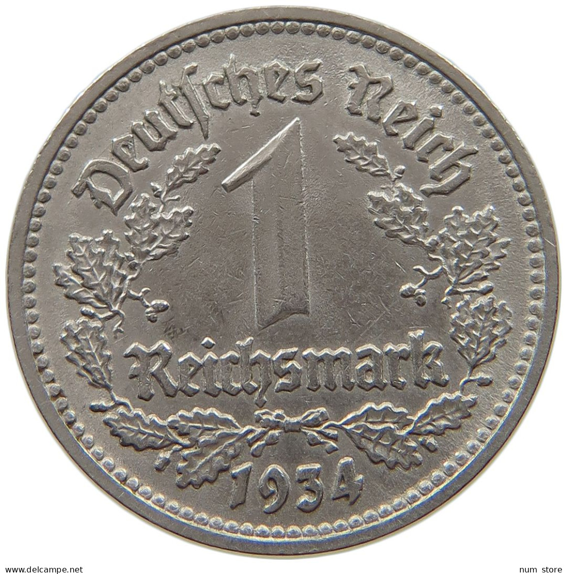 DRITTES REICH MARK 1934 D J.354 #a043 0407 - 1 Reichsmark