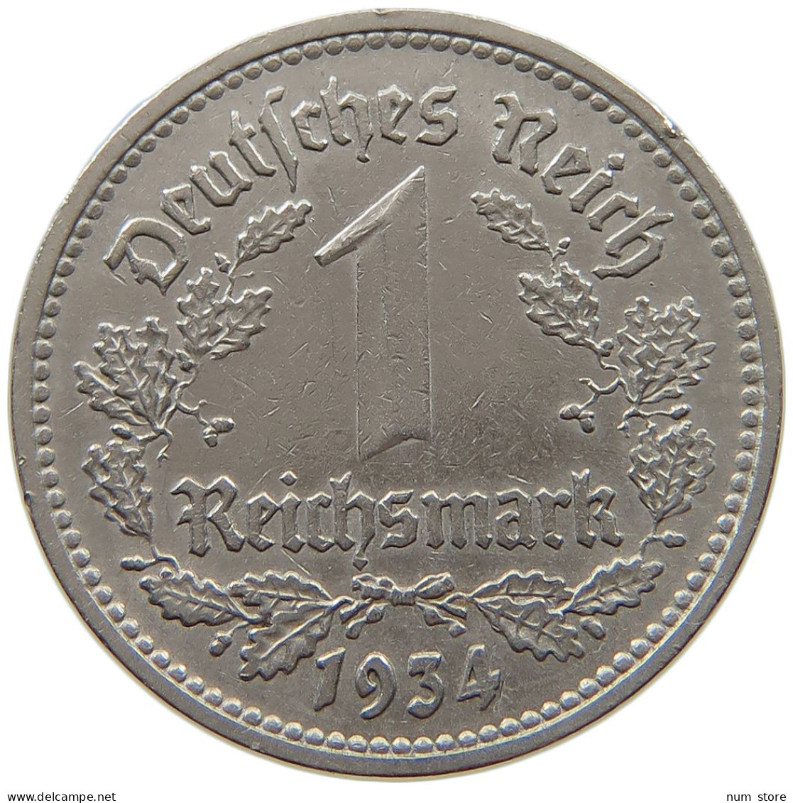 DRITTES REICH MARK 1934 D J.354 #a015 0823 - 1 Reichsmark