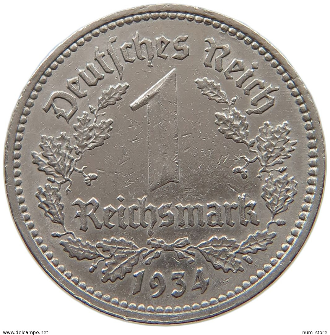 DRITTES REICH MARK 1934 A J.354 #a018 0233 - 1 Reichsmark