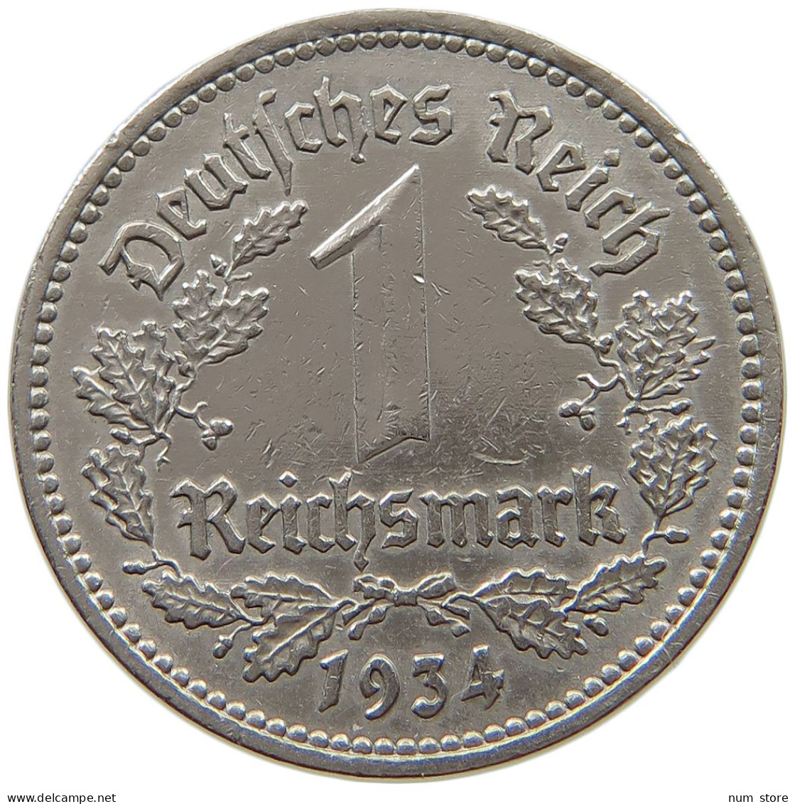 DRITTES REICH MARK 1934 A J.354 #a015 0591 - 1 Reichsmark