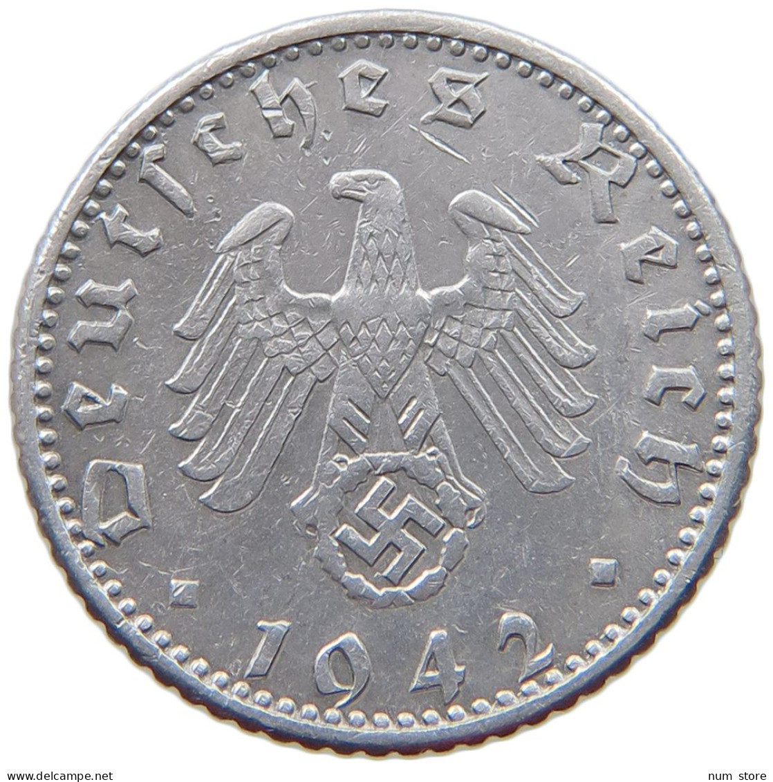 DRITTES REICH 50 PFENNIG 1942 A  #a021 0797 - 50 Reichspfennig