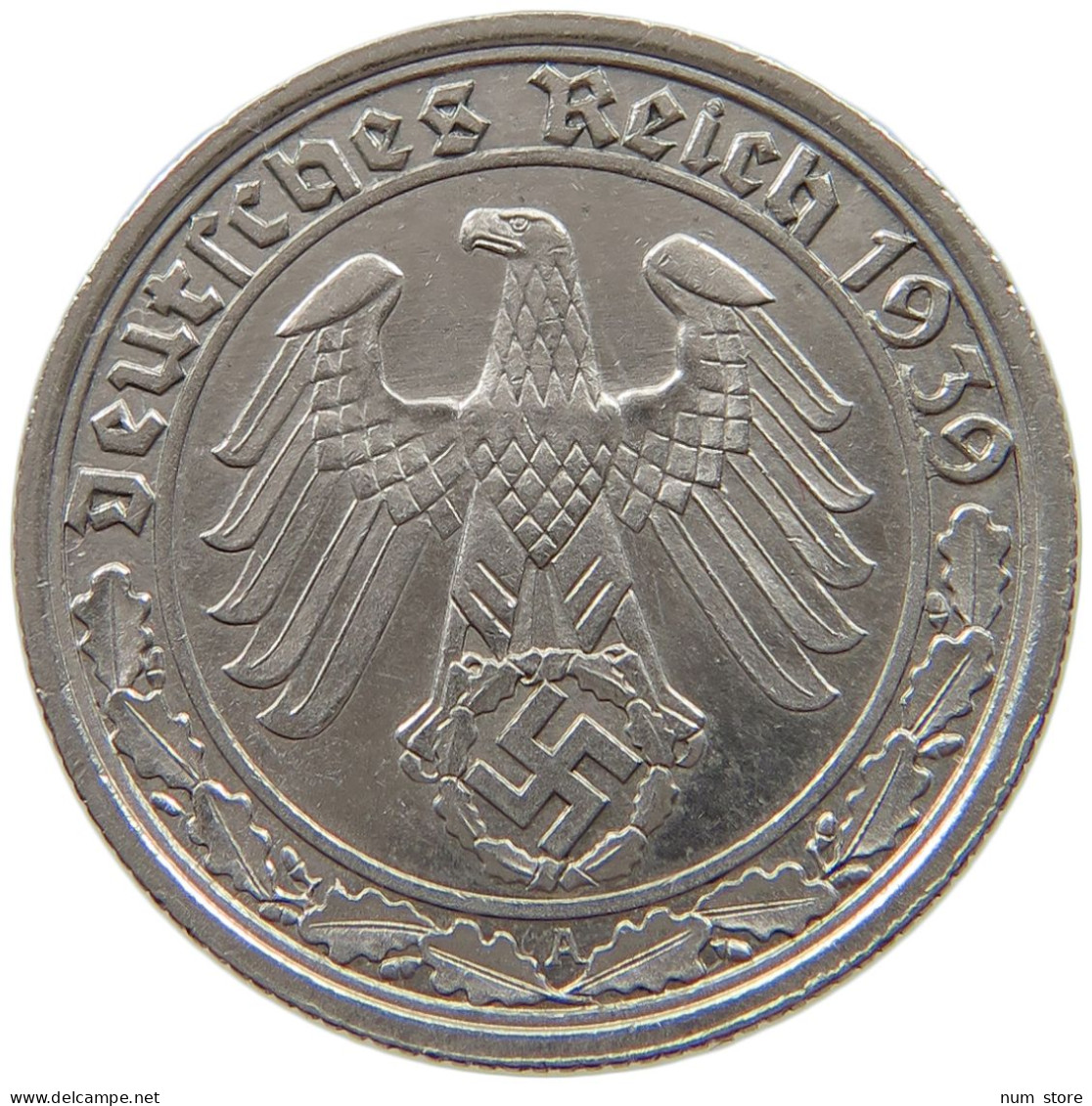 DRITTES REICH 50 PFENNIG 1939 A  #a017 0465 - 50 Reichspfennig