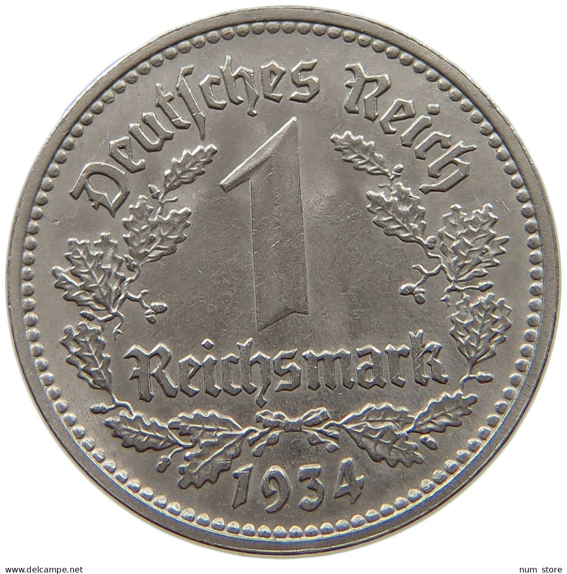 DRITTES REICH MARK 1934 D J.354 #a043 0433 - 1 Reichsmark