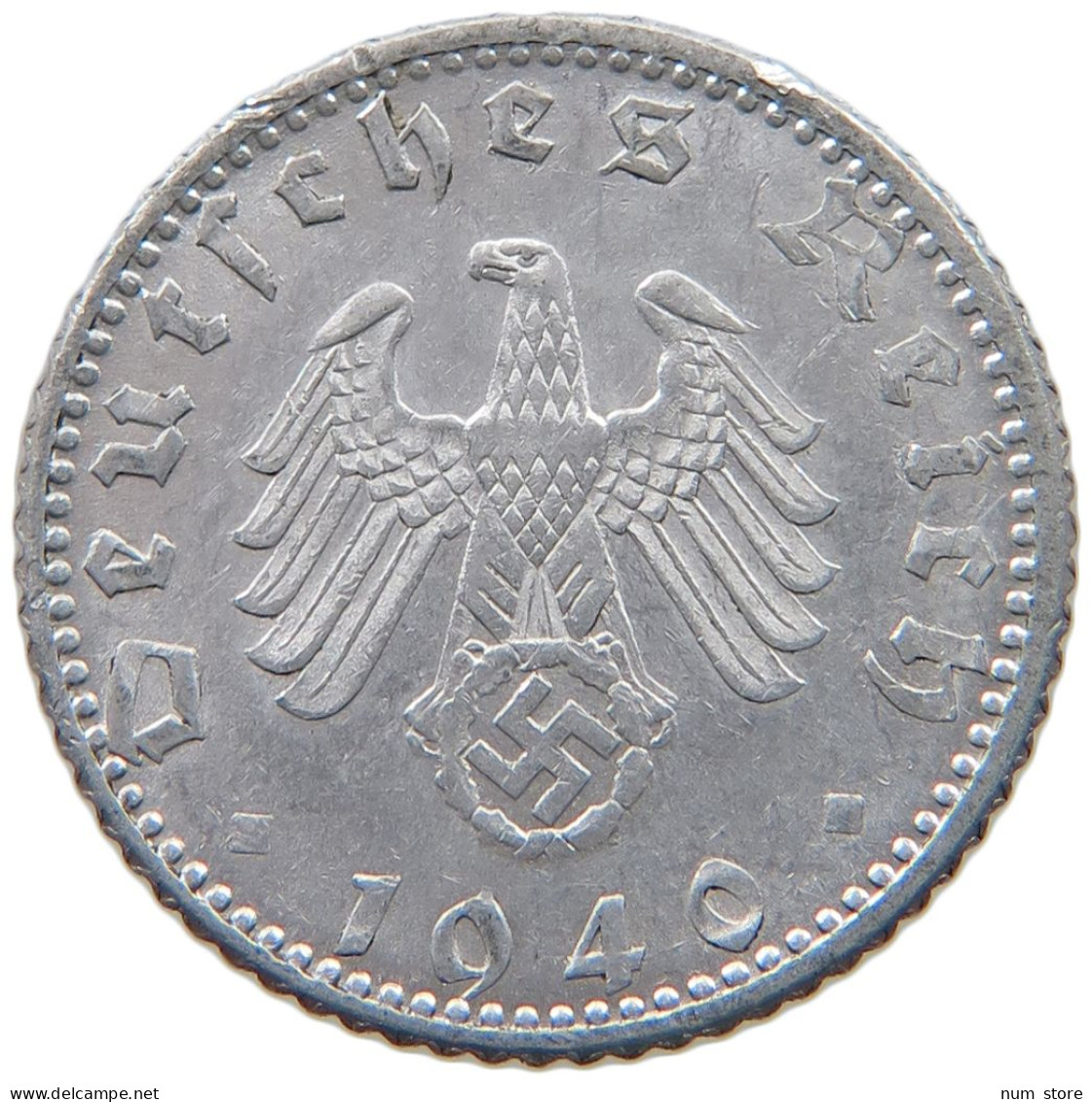 DRITTES REICH 50 PFENNIG 1940 D  #a051 0307 - 50 Reichspfennig