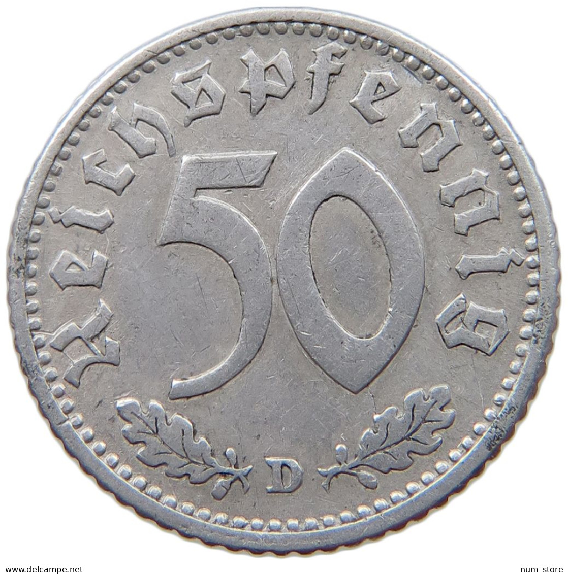 DRITTES REICH 50 PFENNIG 1940 D  #a021 0787 - 50 Reichspfennig