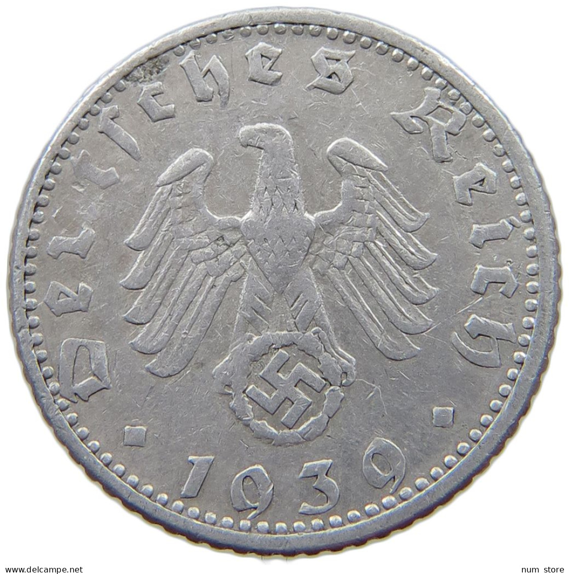 DRITTES REICH 50 PFENNIG 1939 G  #a021 0775 - 50 Reichspfennig