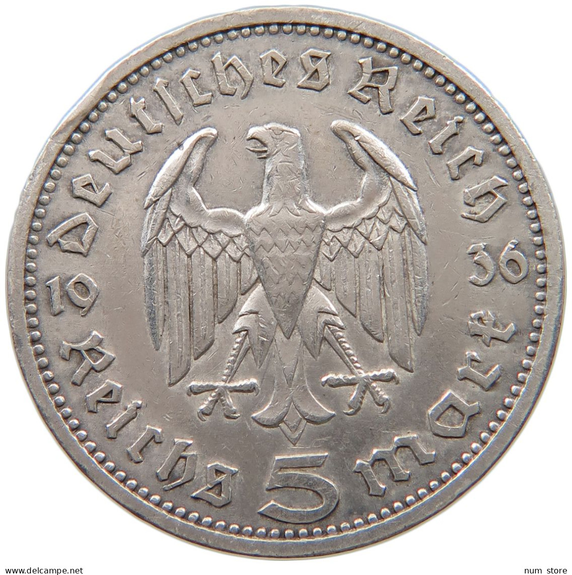 DRITTES REICH 5 MARK 1936 A  #a048 0395 - 5 Reichsmark