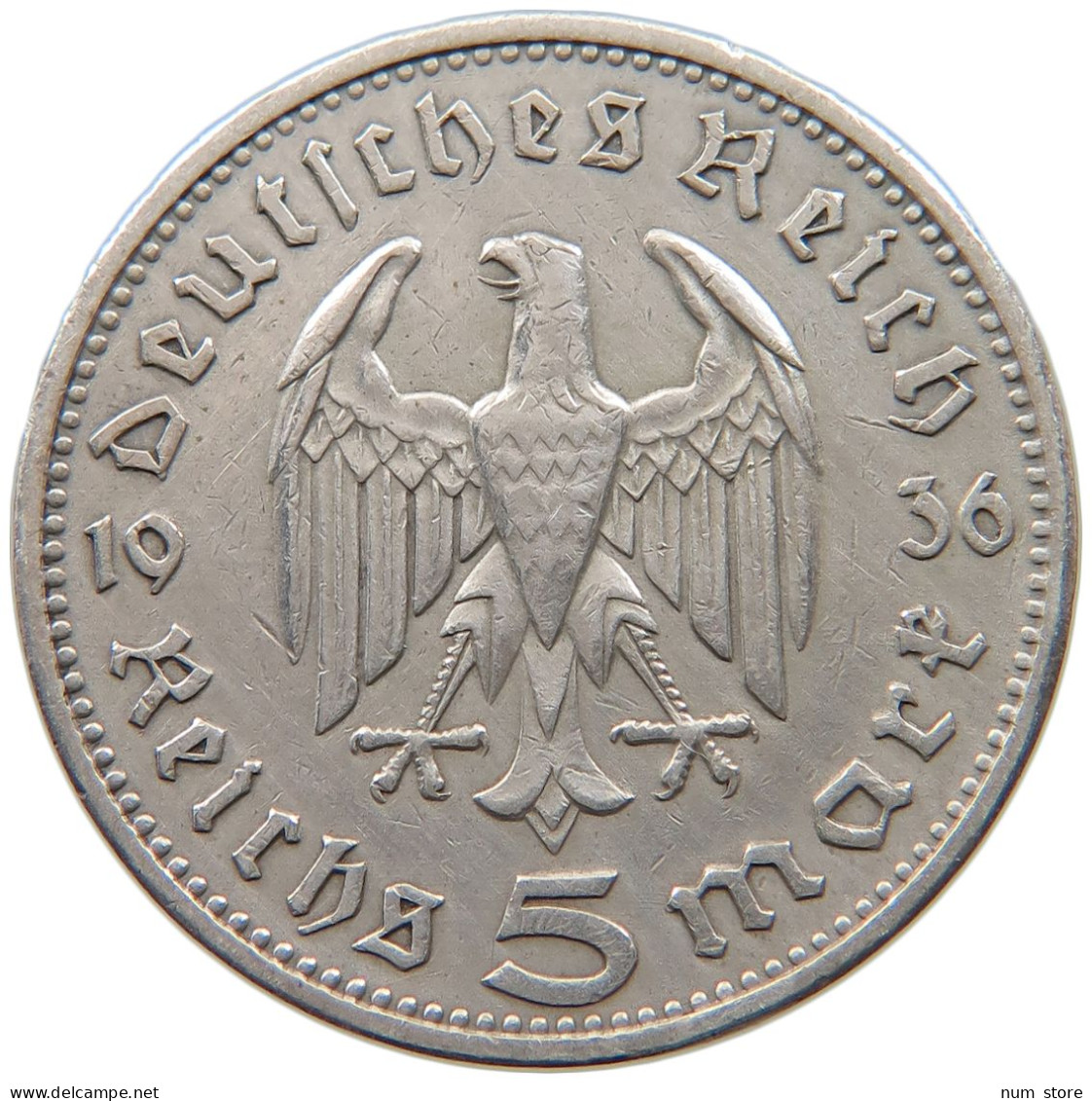 DRITTES REICH 5 MARK 1936 A  #a048 0389 - 5 Reichsmark