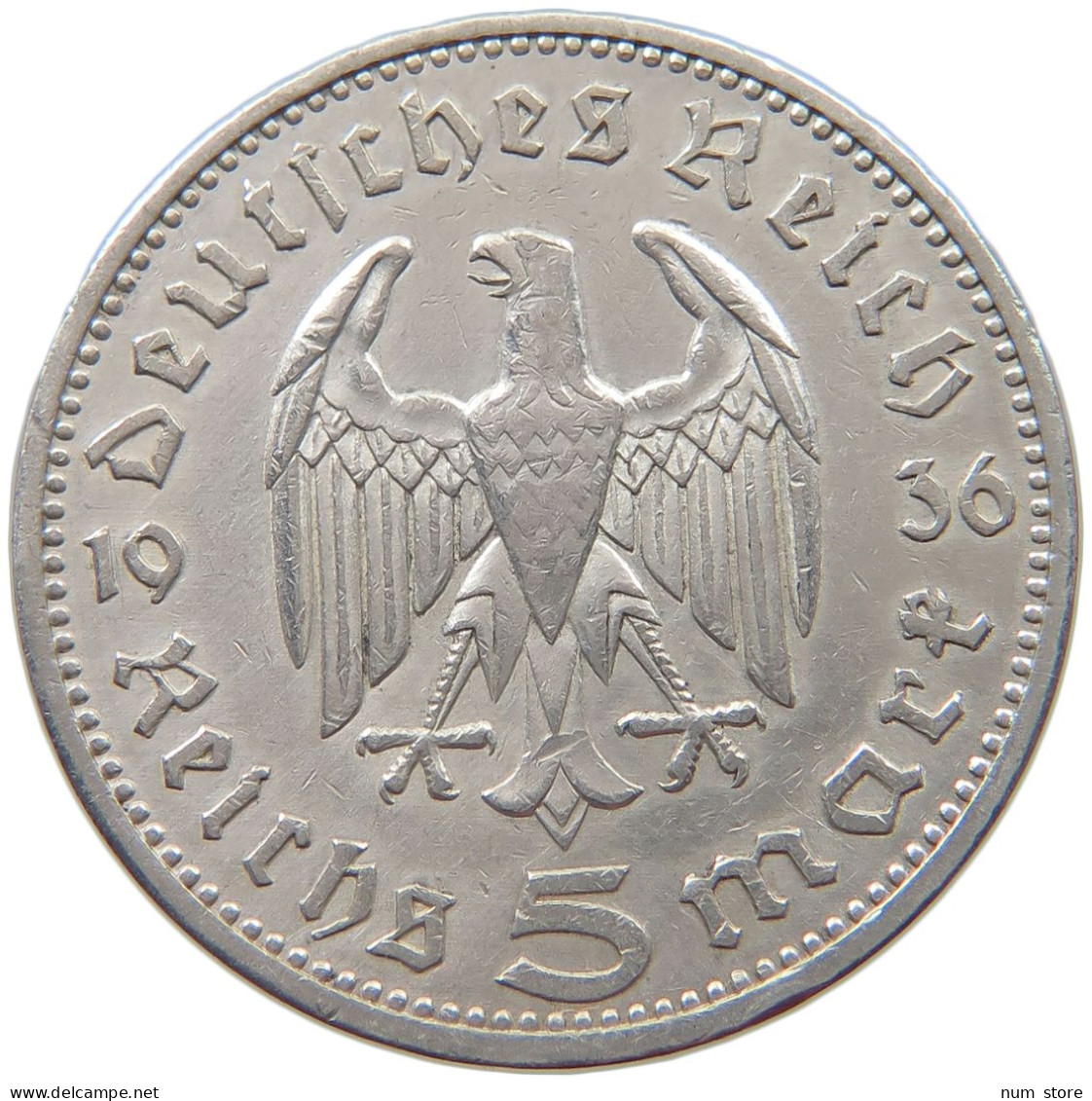 DRITTES REICH 5 MARK 1936 A  #a003 0133 - 5 Reichsmark