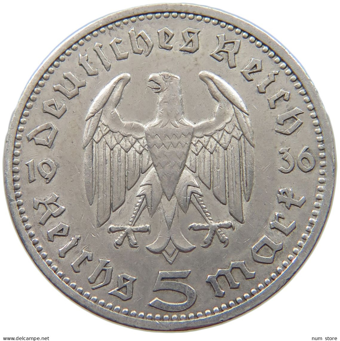 DRITTES REICH 5 MARK 1936 A  #a003 0131 - 5 Reichsmark