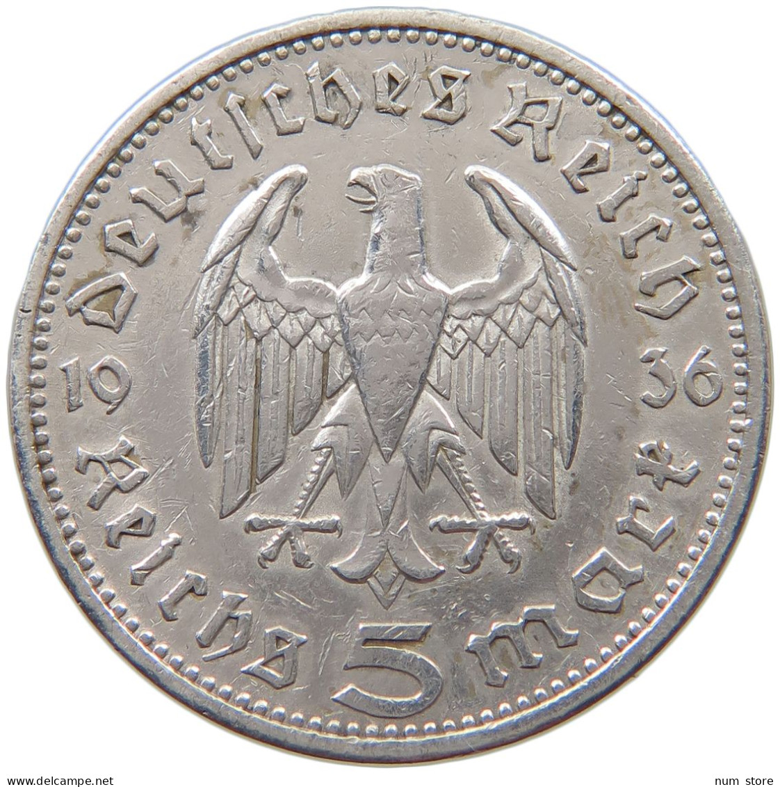 DRITTES REICH 5 MARK 1936 A  #a003 0127 - 5 Reichsmark