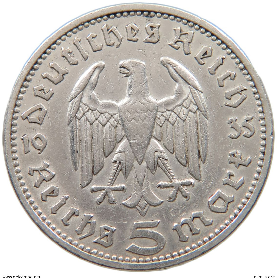 DRITTES REICH 5 MARK 1935 J  #a048 0379 - 5 Reichsmark