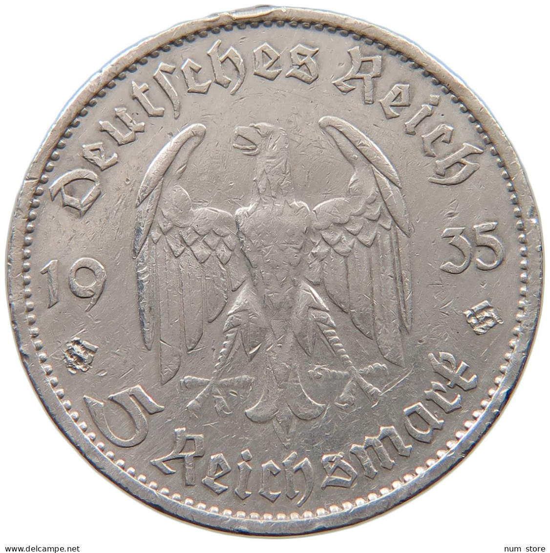 DRITTES REICH 5 MARK 1935 G  #a048 0319 - 5 Reichsmark