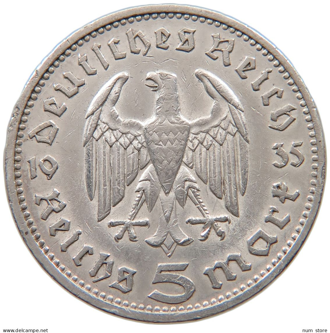 DRITTES REICH 5 MARK 1935 F  #a048 0365 - 5 Reichsmark