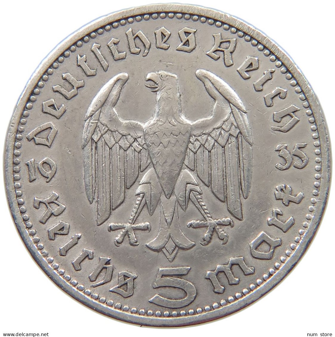 DRITTES REICH 5 MARK 1935 G  #a003 0135 - 5 Reichsmark