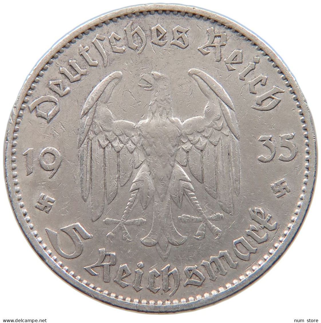 DRITTES REICH 5 MARK 1935 F  #a048 0317 - 5 Reichsmark