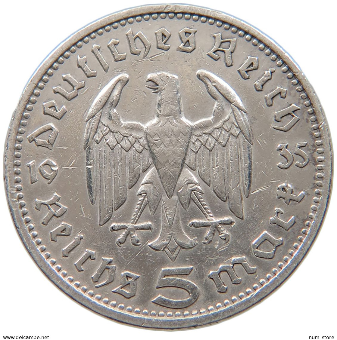 DRITTES REICH 5 MARK 1935 F  #a048 0355 - 5 Reichsmark