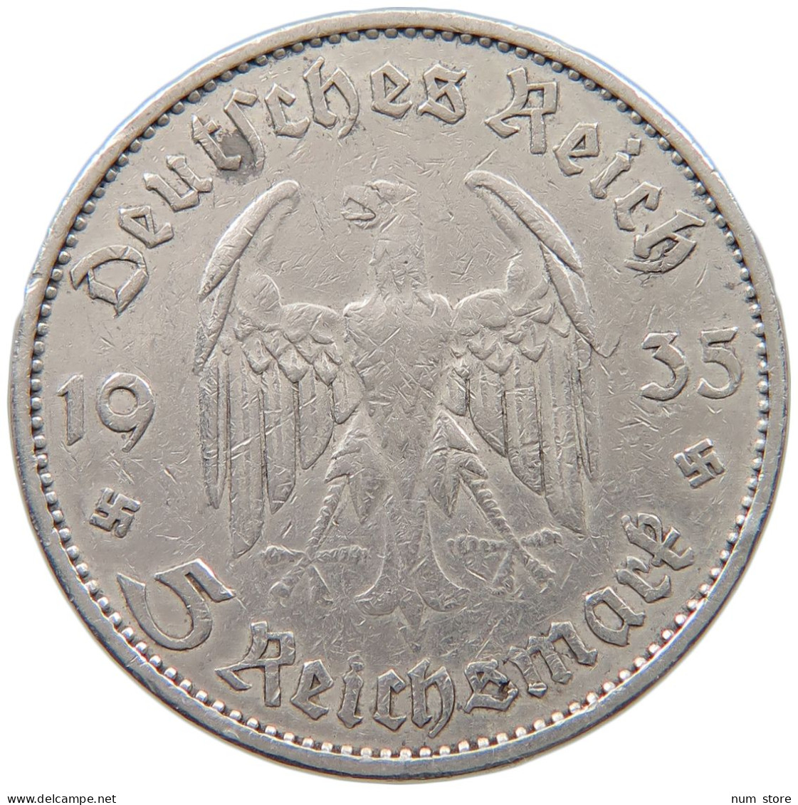 DRITTES REICH 5 MARK 1935 E  #a048 0305 - 5 Reichsmark