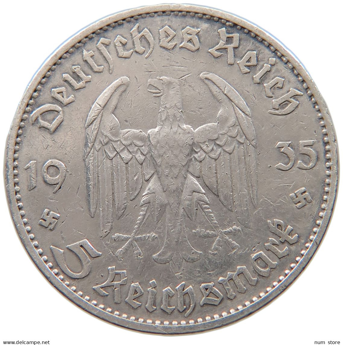 DRITTES REICH 5 MARK 1935 D  #a048 0335 - 5 Reichsmark