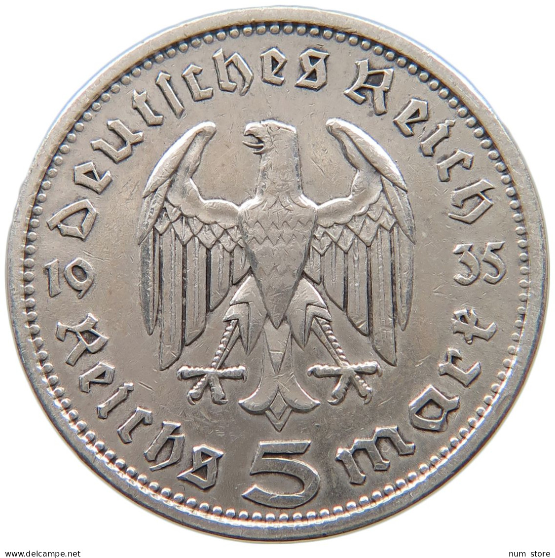 DRITTES REICH 5 MARK 1935 A  #a048 0391 - 5 Reichsmark