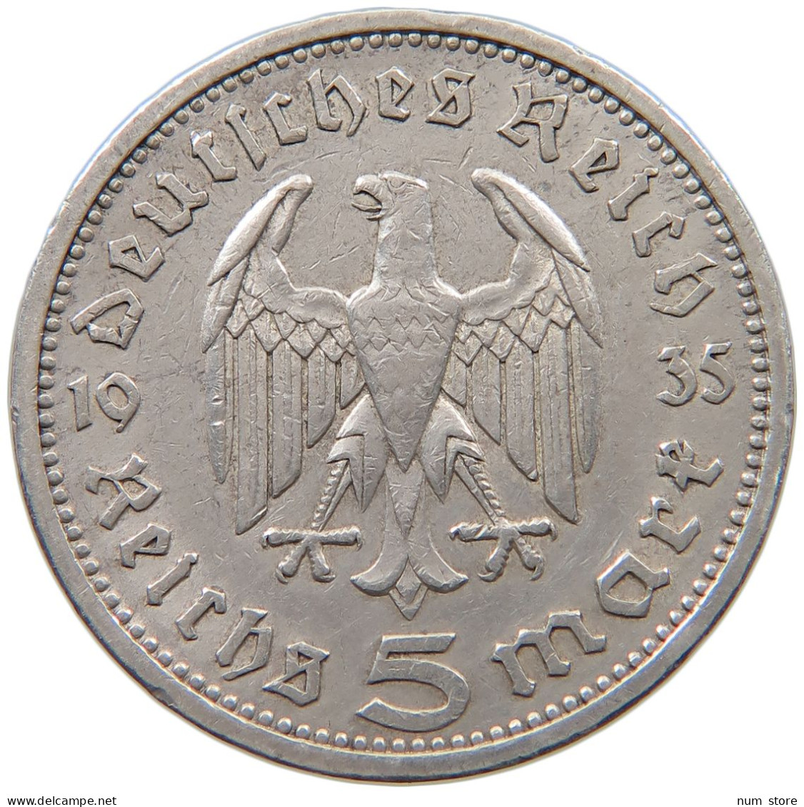 DRITTES REICH 5 MARK 1935 A  #a048 0363 - 5 Reichsmark