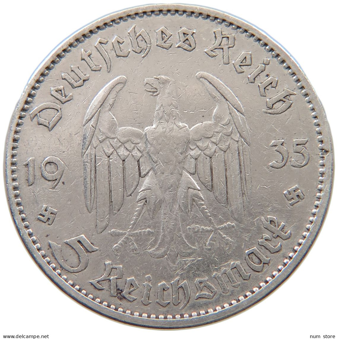 DRITTES REICH 5 MARK 1935 A  #a048 0333 - 5 Reichsmark