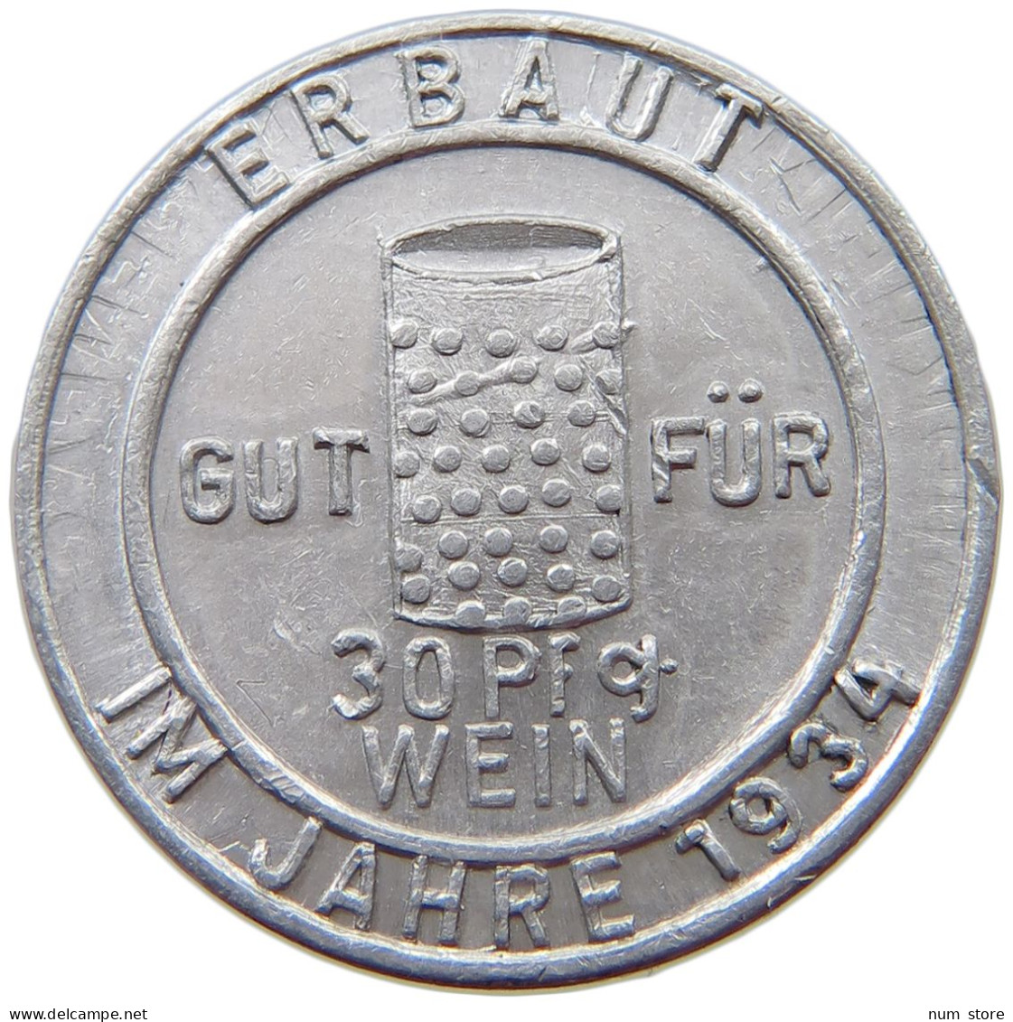 DRITTES REICH 30 PFENNIG 1934 30 PFENNIG WEIN 1934 #a022 0183 - Otros & Sin Clasificación