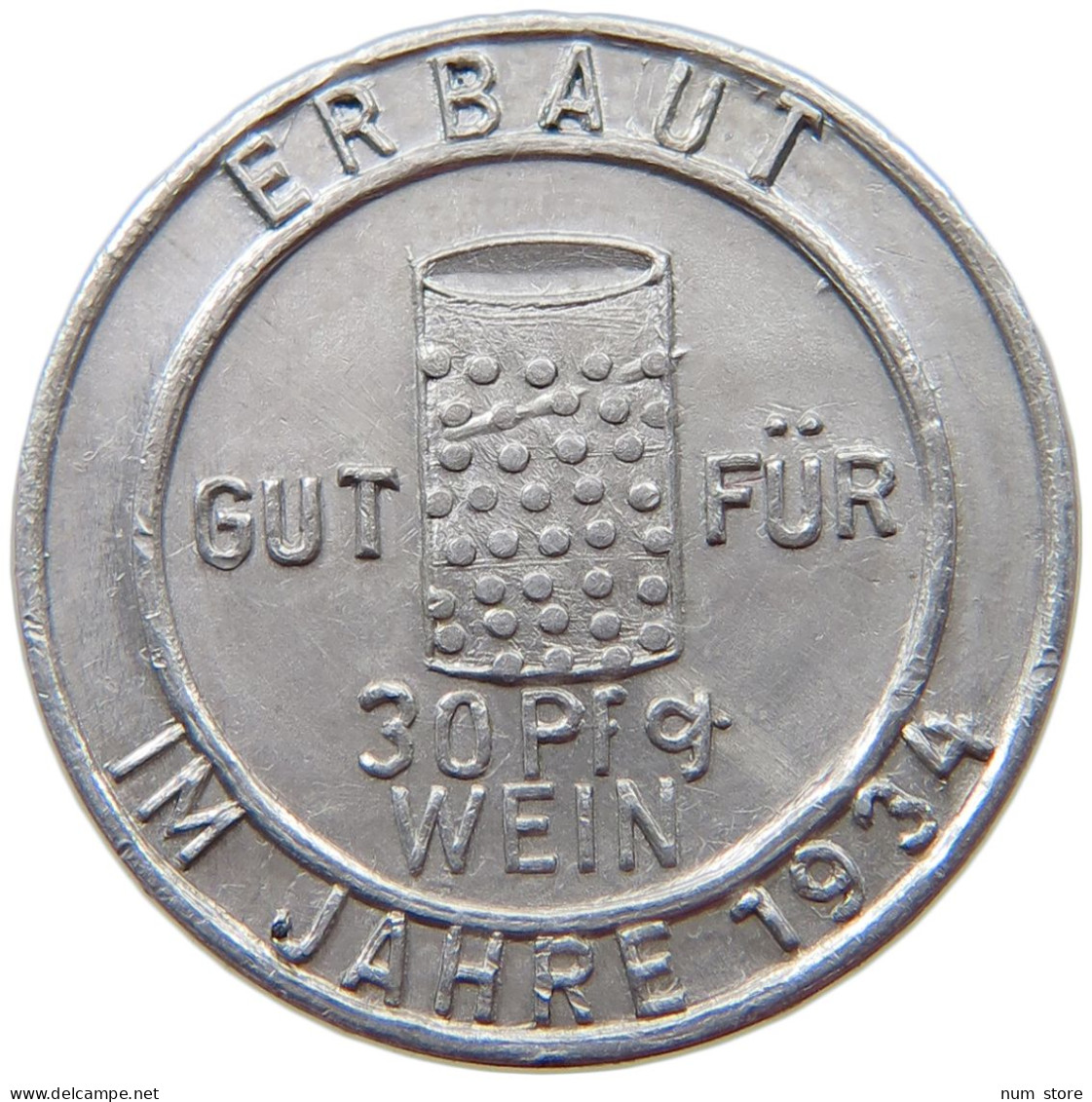 DRITTES REICH 30 PFENNIG 1934 30 PFENNIG WEIN 1934 #a022 0181 - Andere & Zonder Classificatie