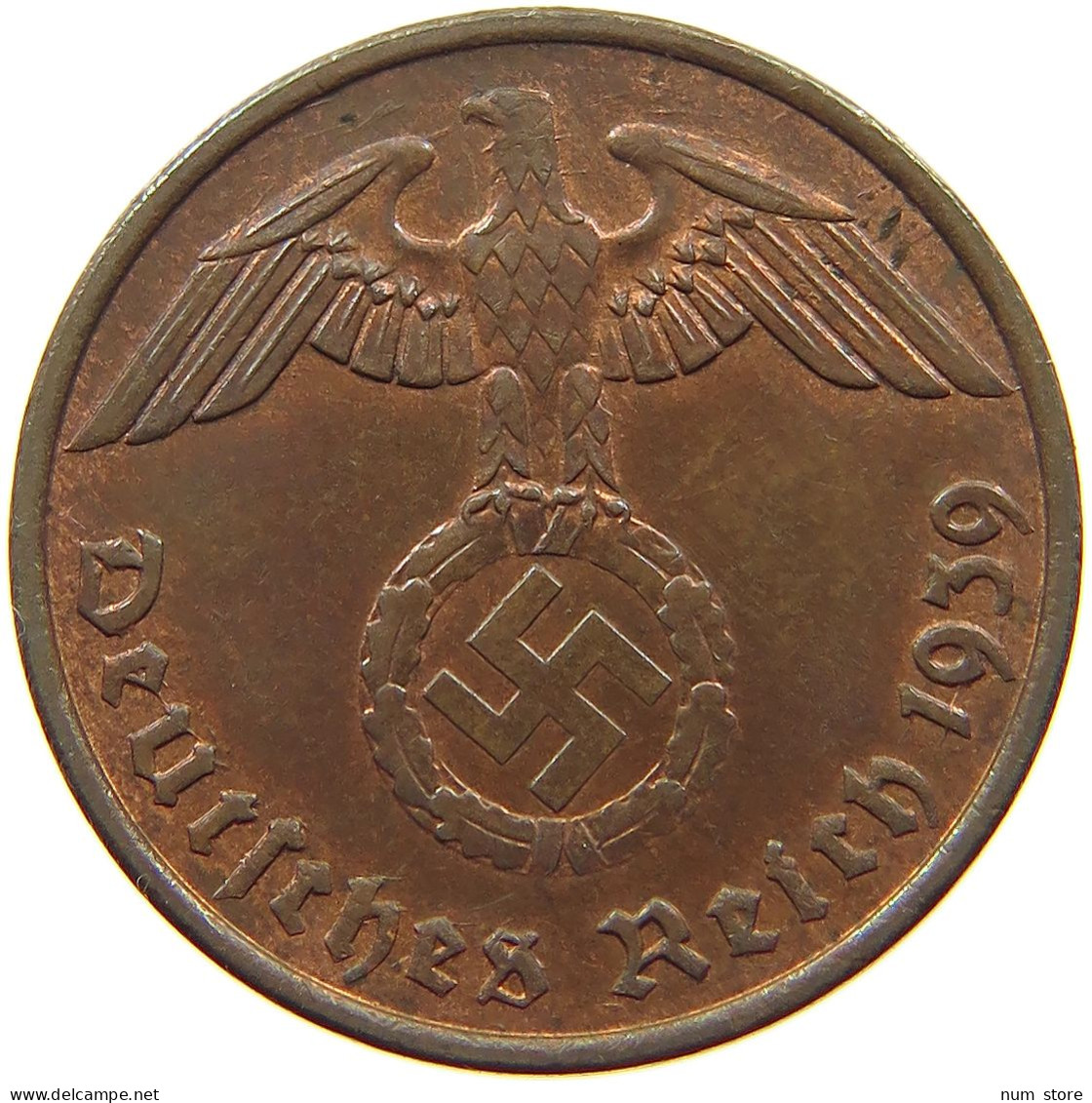 DRITTES REICH 2 PFENNIG 1939 G  #a043 0695 - 2 Reichspfennig