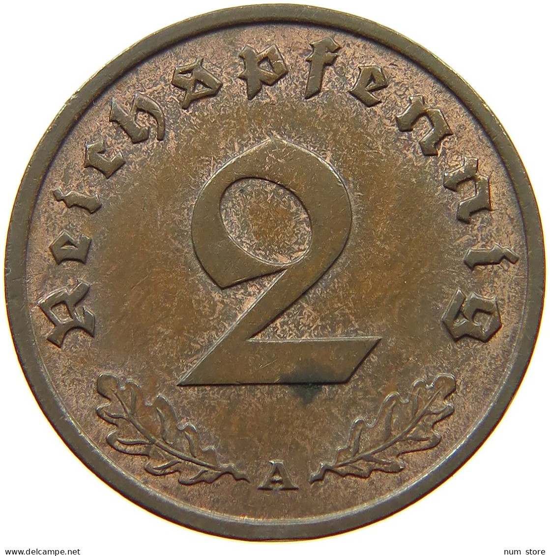 DRITTES REICH 2 PFENNIG 1937 A  #a043 0697 - 2 Reichspfennig