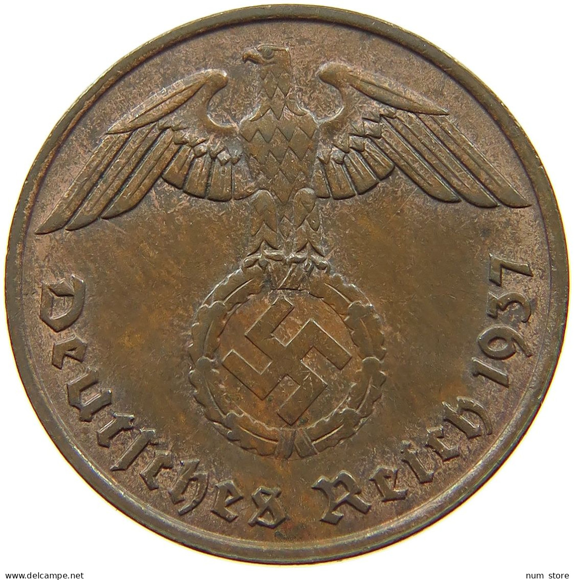DRITTES REICH 2 PFENNIG 1937 A  #a043 0697 - 2 Reichspfennig