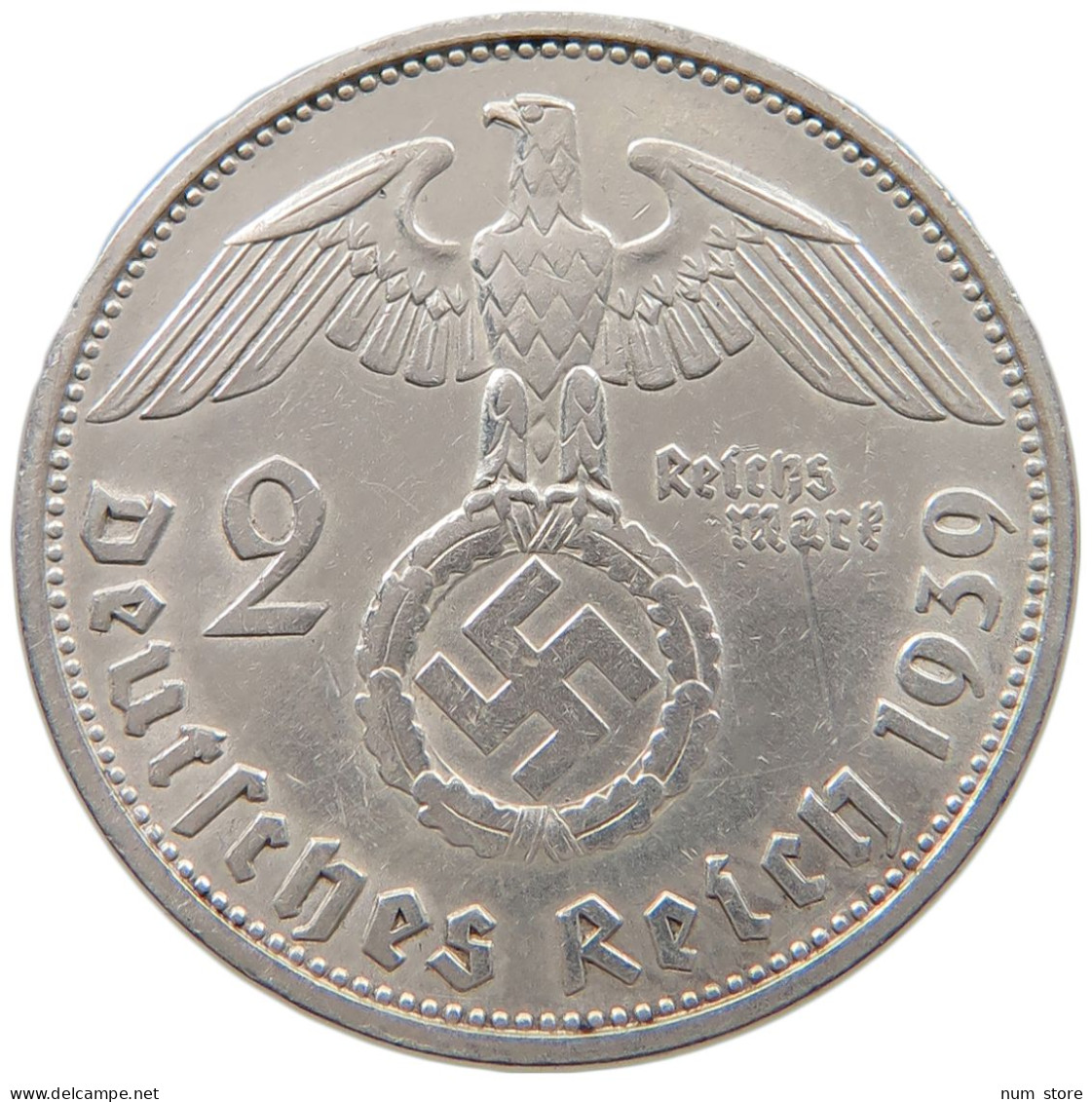 DRITTES REICH 2 MARK 1939 F  #a049 0125 - 2 Reichsmark