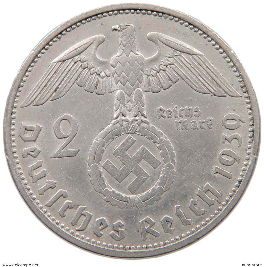 DRITTES REICH 2 MARK 1939 F  #a049 0057 - 2 Reichsmark