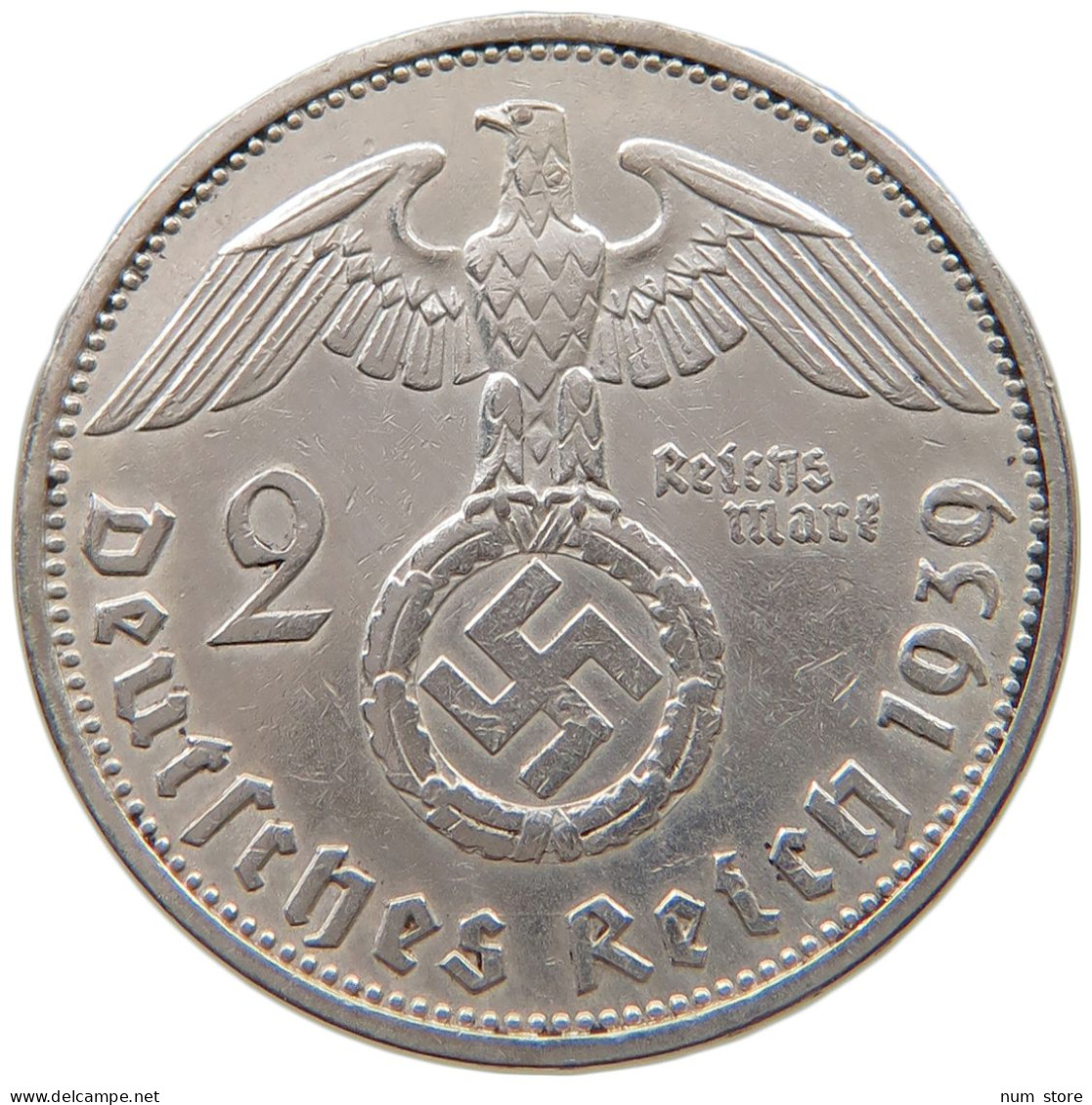 DRITTES REICH 2 MARK 1939 A  #a049 0185 - 2 Reichsmark