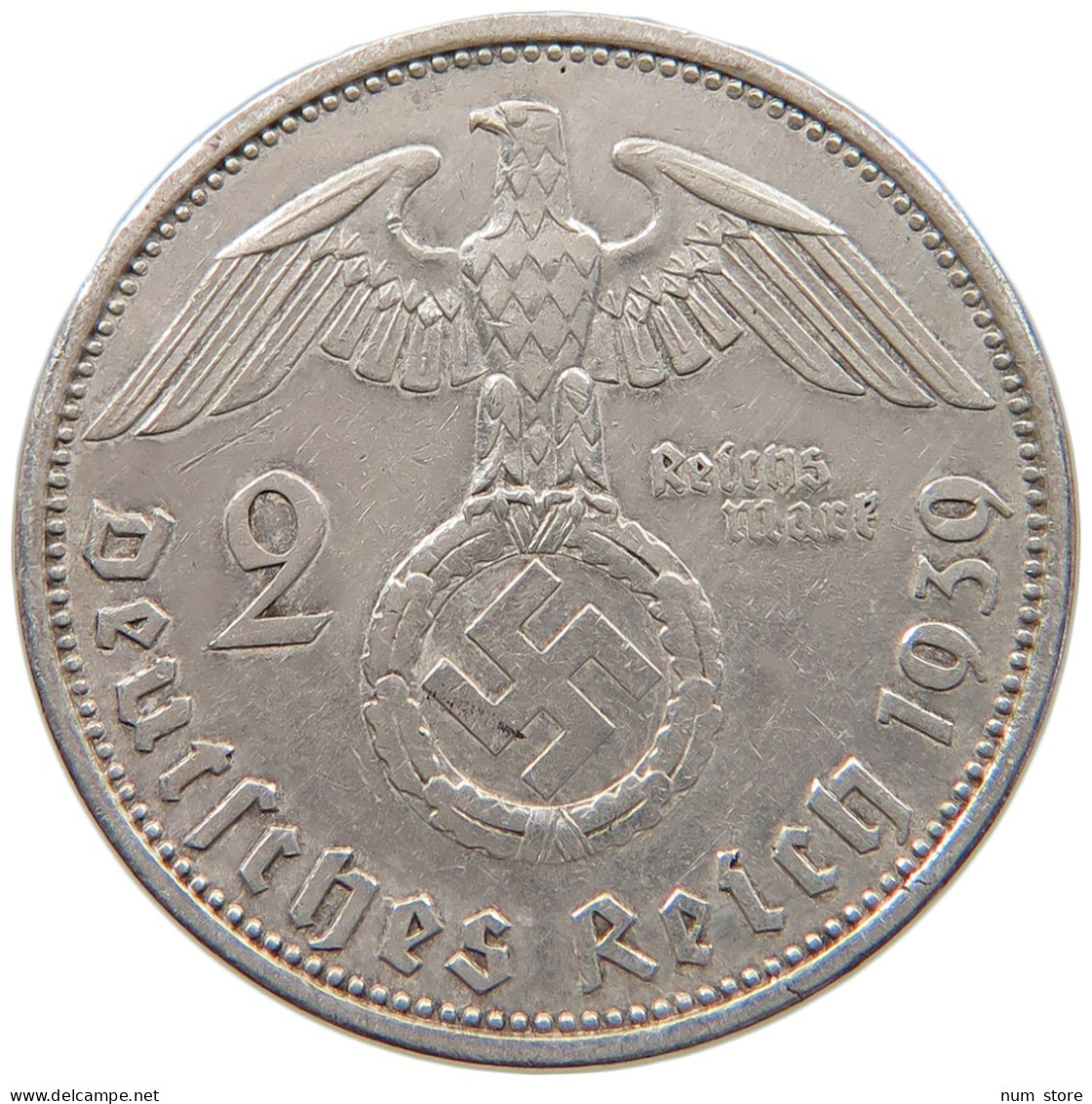 DRITTES REICH 2 MARK 1939 A  #a049 0061 - 2 Reichsmark