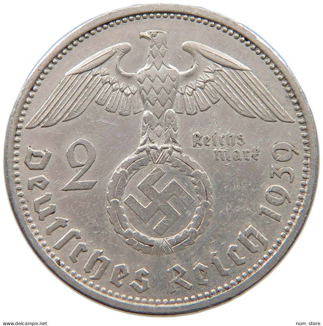 DRITTES REICH 2 MARK 1939 A  #a049 0031 - 2 Reichsmark